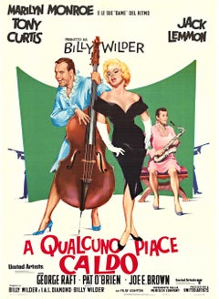 A algunos les gusta caliente  Qualcuno Piace Caldo cartel original de cine italiano de época