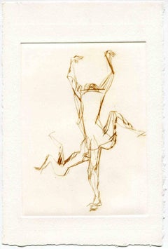 Somersault - Original Etching and Drypoint - Mid-20th Century