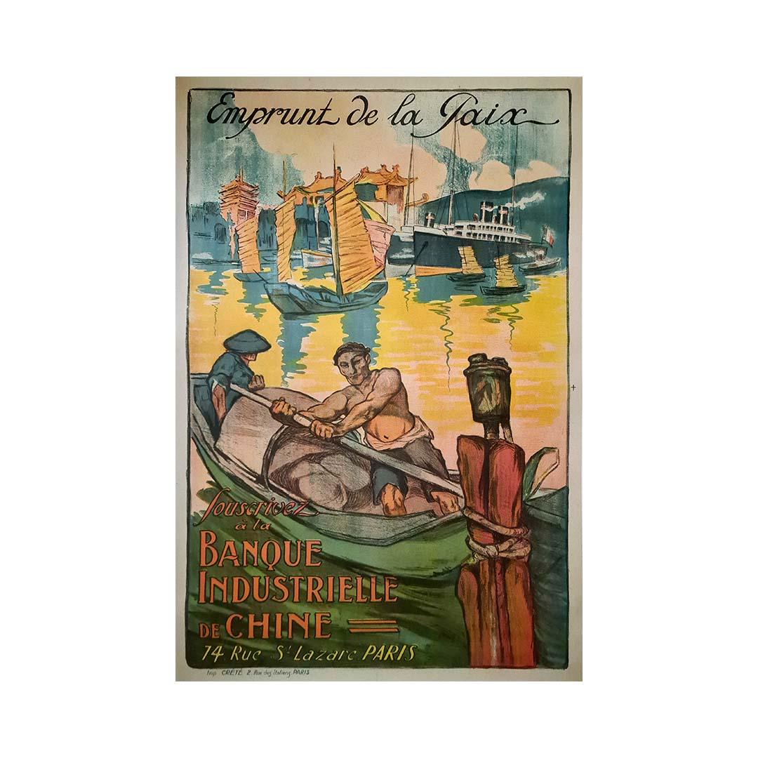 Souscrivez à la Banque Industrielle de Chine -Emprunt de la Paix original poster en vente 1