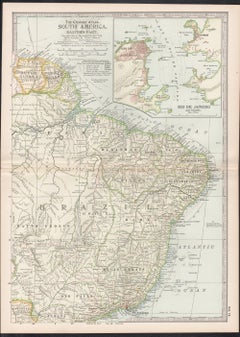 Amérique du Sud, partie orientale. Carte vintage Atlas du XXe siècle