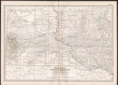 South Dakota. USA. Atlante di stato Century Atlas antica mappa d'epoca