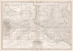 South Dakota. USA. Century Atlas state Antique vintage map