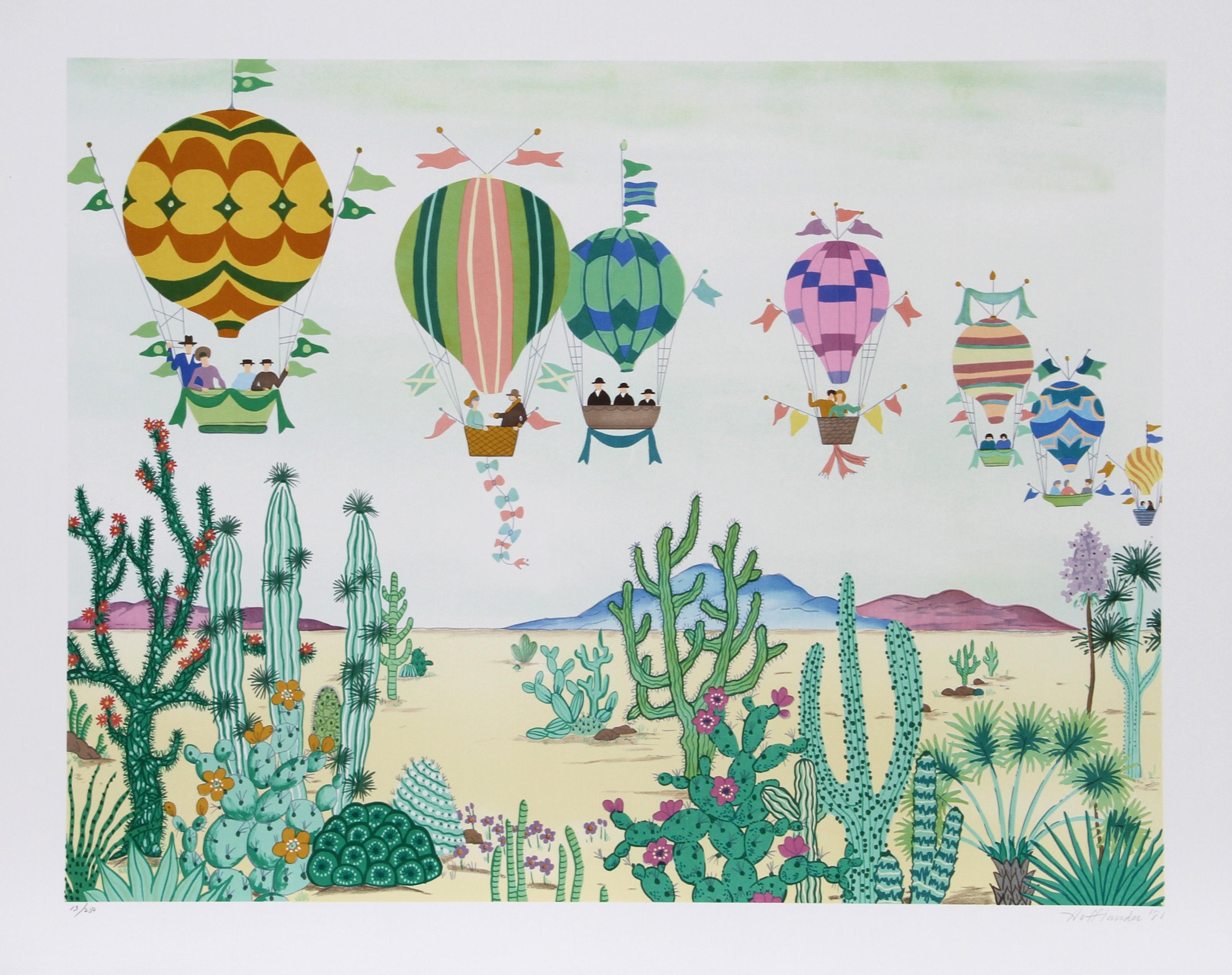 Jack Hofflander, Américain (1920 - 2003) - Southwest Balloons, Année :  1981, Moyen :  Sérigraphie, signée et numérotée au crayon, Edition :  250, AP 30, Taille de l'image :  18 x 24 pouces, Taille :  22 in. x 28 in. (55.88 cm x 71.12 cm),
