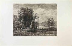 Antique Souvenir du Jura - Etching - 1870s