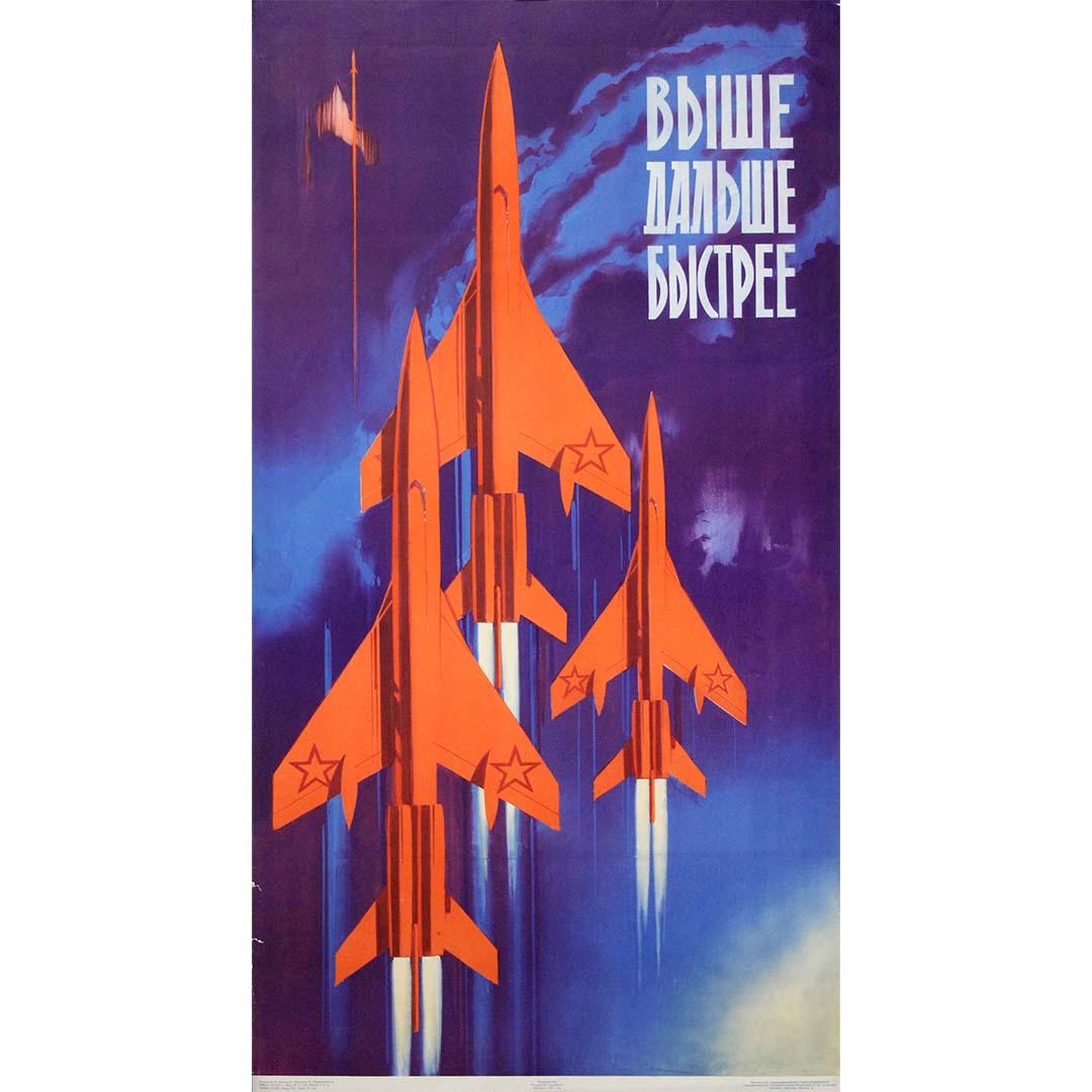 Soviet space-era poster from 1965 - Higher, farther, faster.