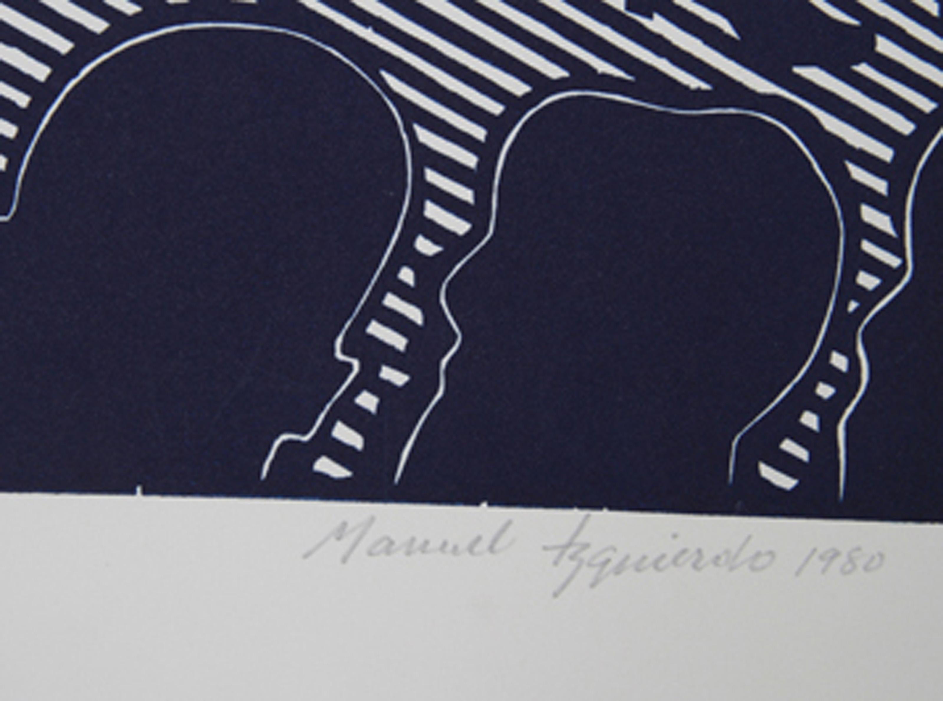 Spanish Dancer (Blue), Folk Art Woodcut by Manuel Izqueirdo - Print by Unknown