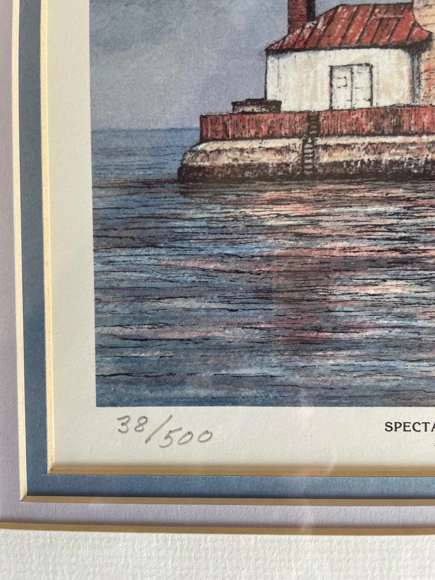Spectacle Reef Light/ Lake Huron - Realist Print by Unknown