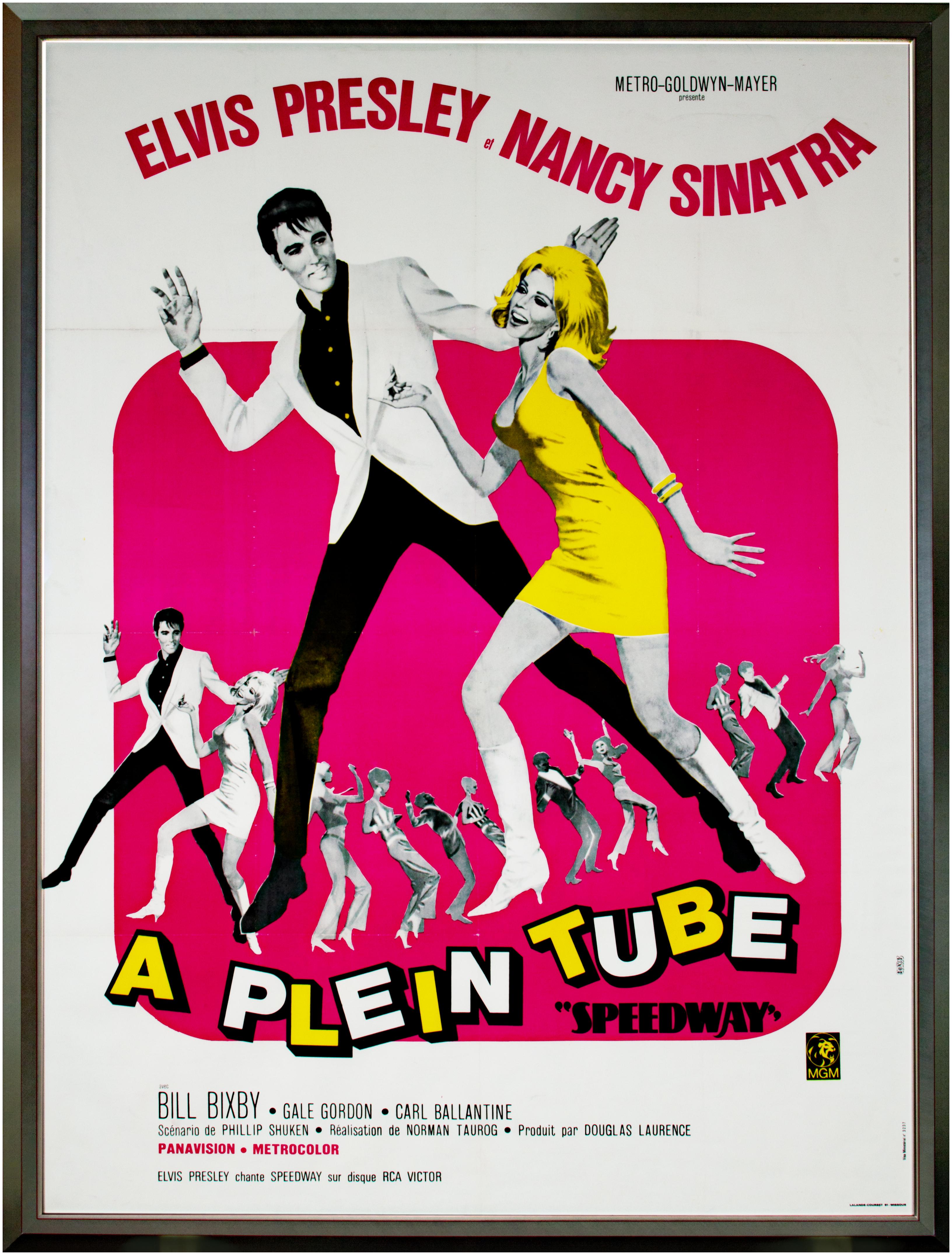 Unknown Figurative Print - "Speedway" large French movie poster with Elvis Presley, Nancy Sinatra