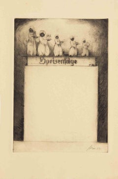 Speisenfolge (Study for a Menu) - Etching - 1923