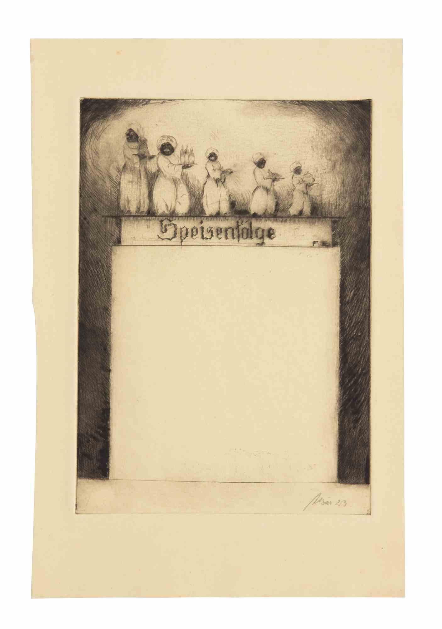 Speisenfolge (Etude pour un menu) - Gravure - 1923