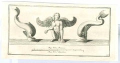 Antique Sphinx - Ancient Roman Art - Original Etching - 18th Century