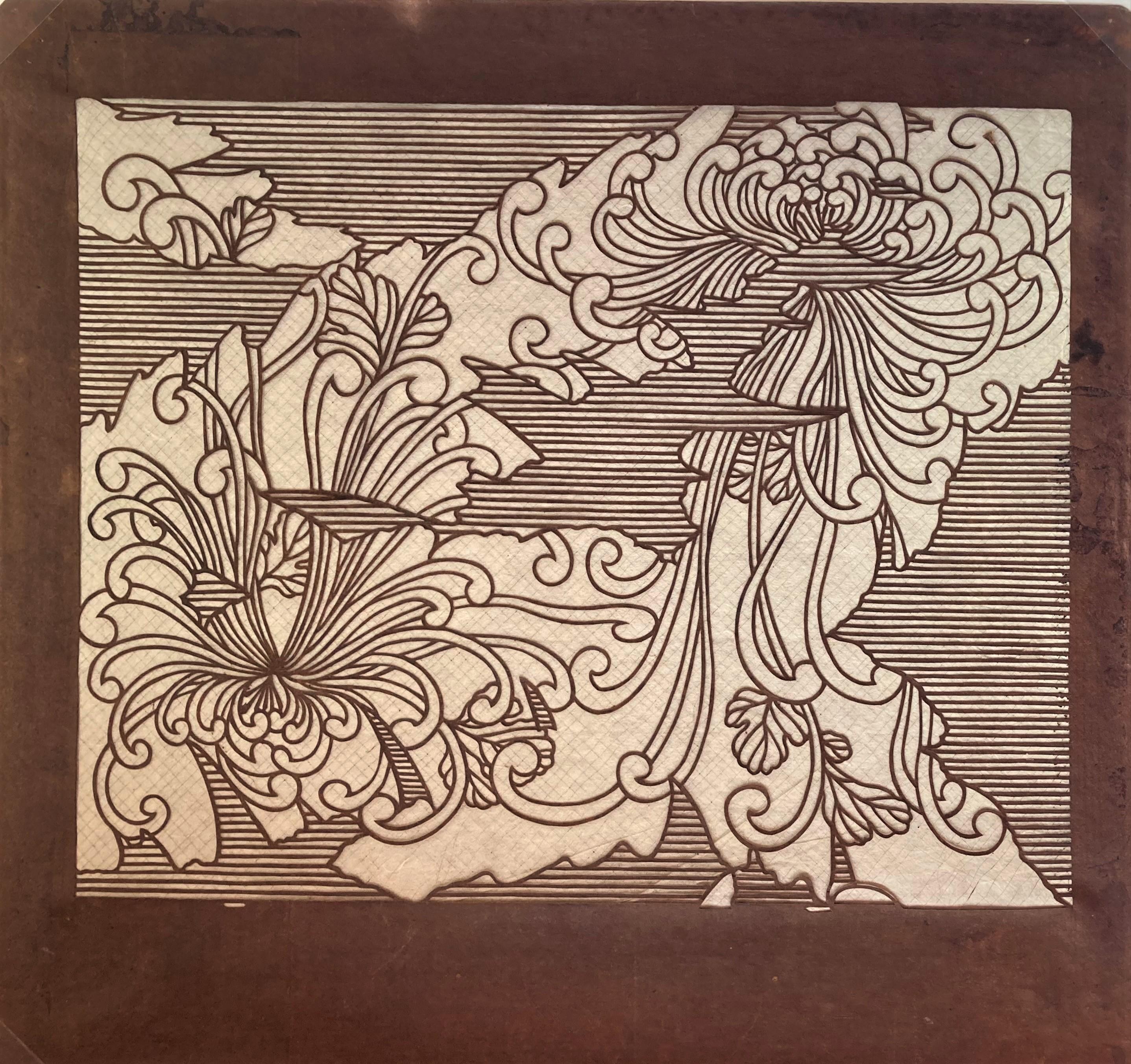 Unknown Still-Life Print – Spinnen-Chrysanthemen