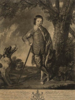 Spilsbury según Reynolds - 1763 Mezzotinta, The Right Hon. Frederick Howard