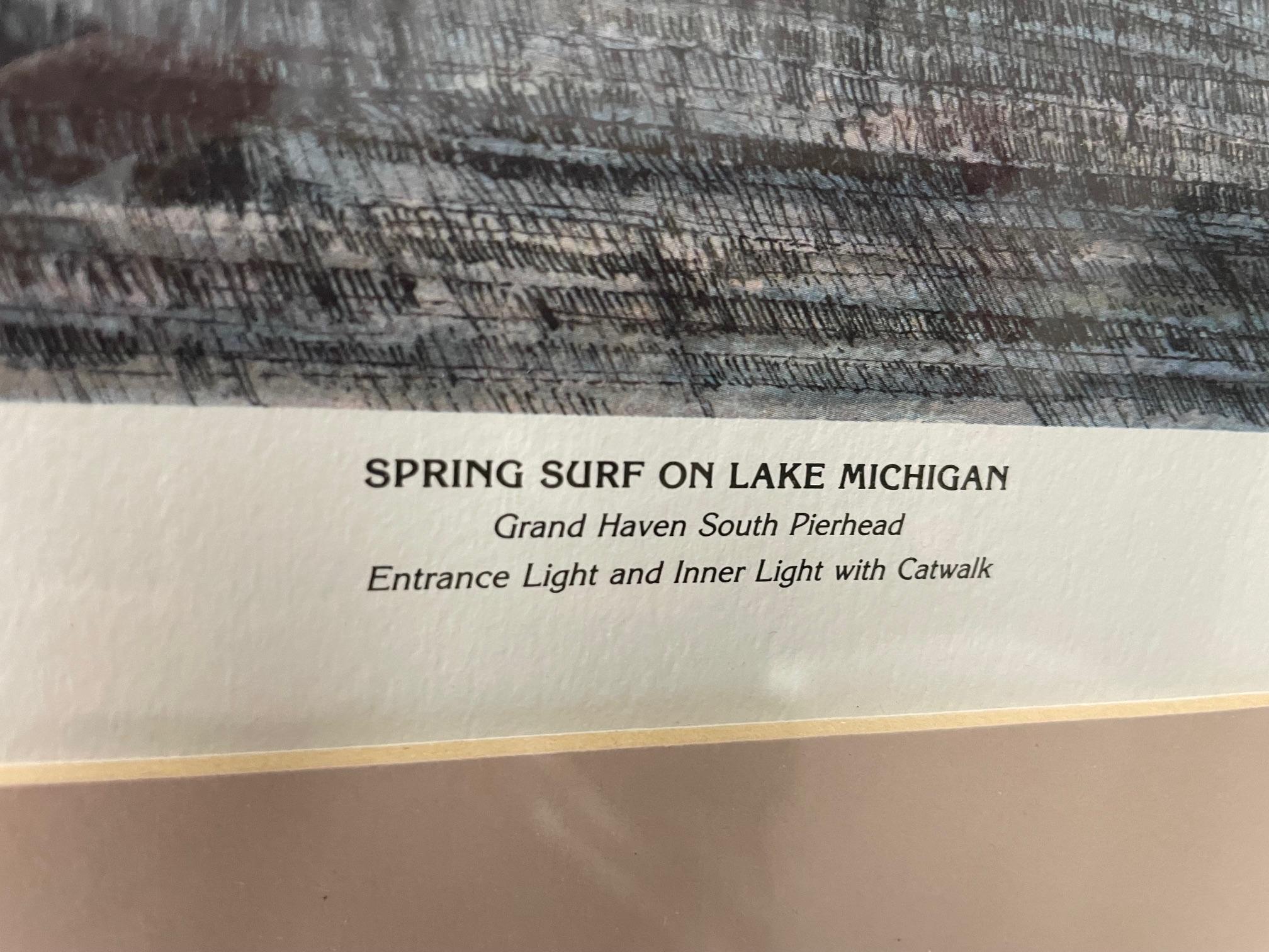 Spring Surf on Lake Michigan - Realist Print by Unknown
