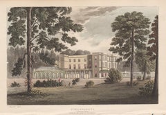 Aquatinte de la maison de campagne anglaise de style Régence de St Margarets, Isleworth, 1818