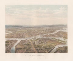 St Petersburg, Russia, birds-eye view, chromolithograph, c1870