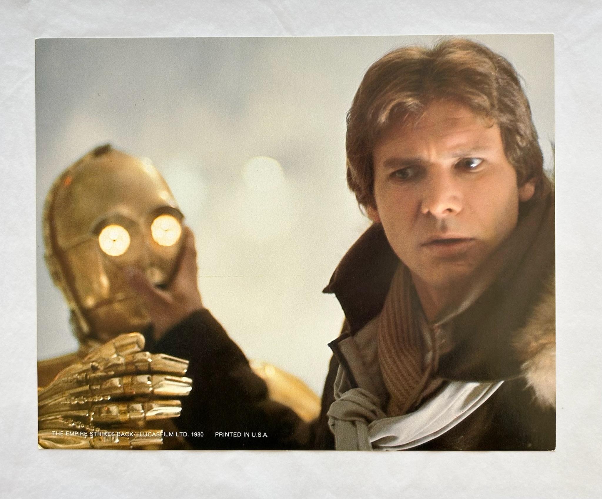 Star Wars C3PO Han Solo El Imperio Contraataca 1980 Vintage Cinema Card - Print de Unknown