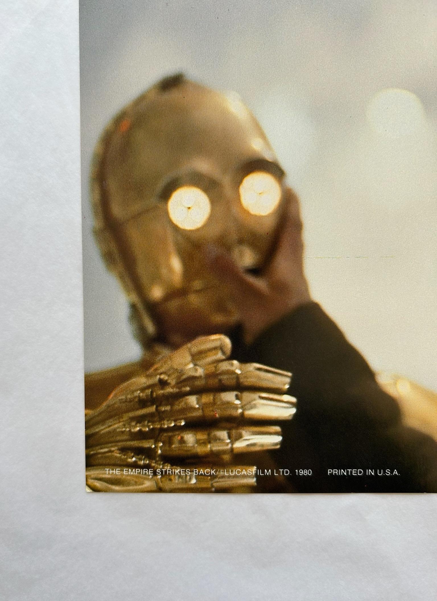 Star Wars C3PO Han Solo The Empire Strikes Back 1980 Vintage Cinema Card  - Modern Print by Unknown