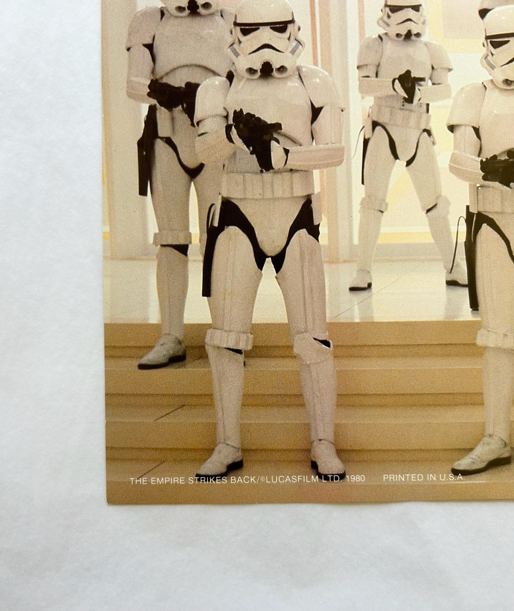 Star Wars: The Empire Strikes Back 1980 Vintage Lobby Card #14

Original Star Wars lobby card of Storm Troopers on the death star

Framing options available: Black, brown, white and perspex 

Condition: Excellent 

Size: 10 x 8 

Shipping - 1 day