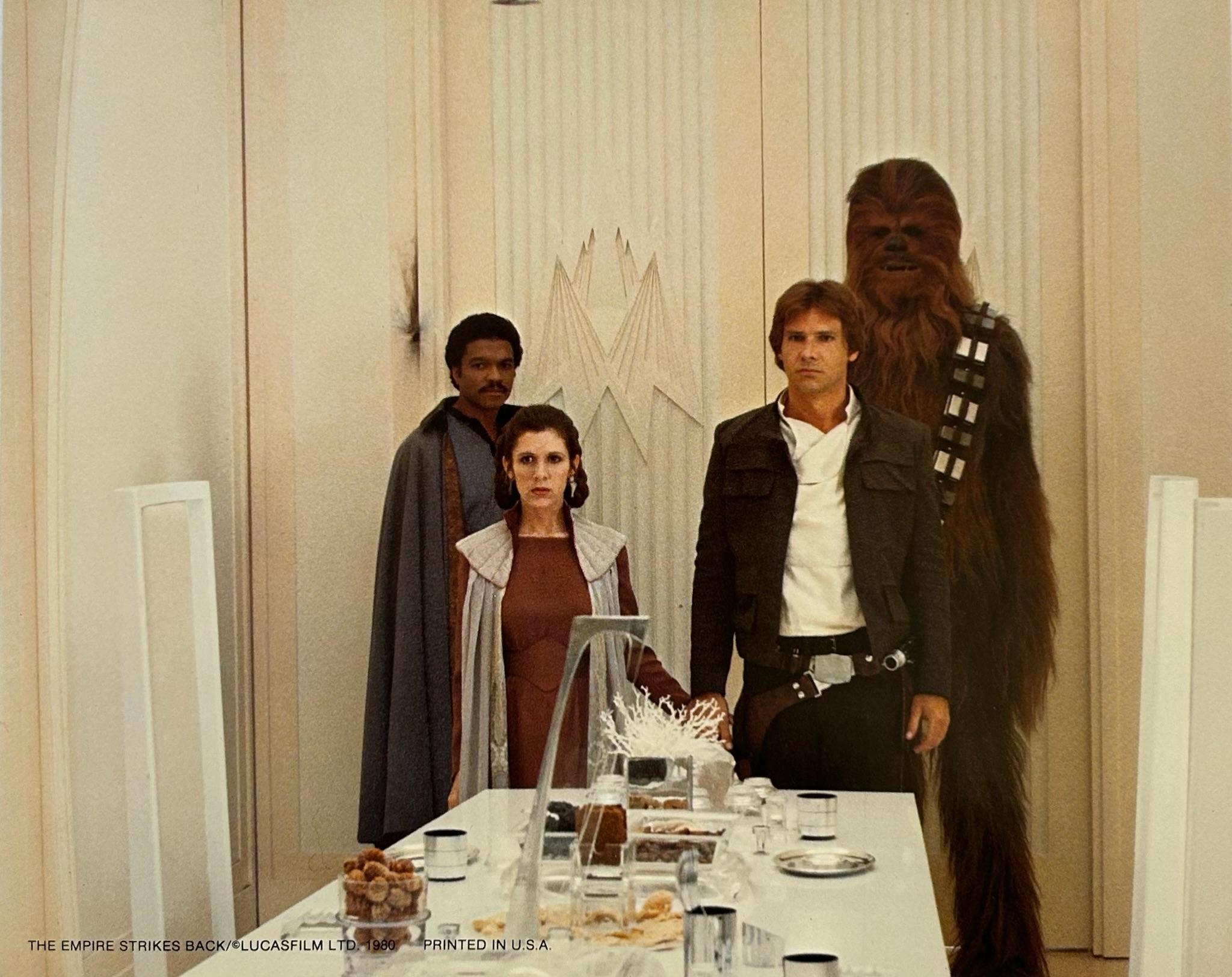Figurative Print de Unknown - Star Wars El Imperio Contraataca 1980 Cine Lobby Card Cloud City Cena