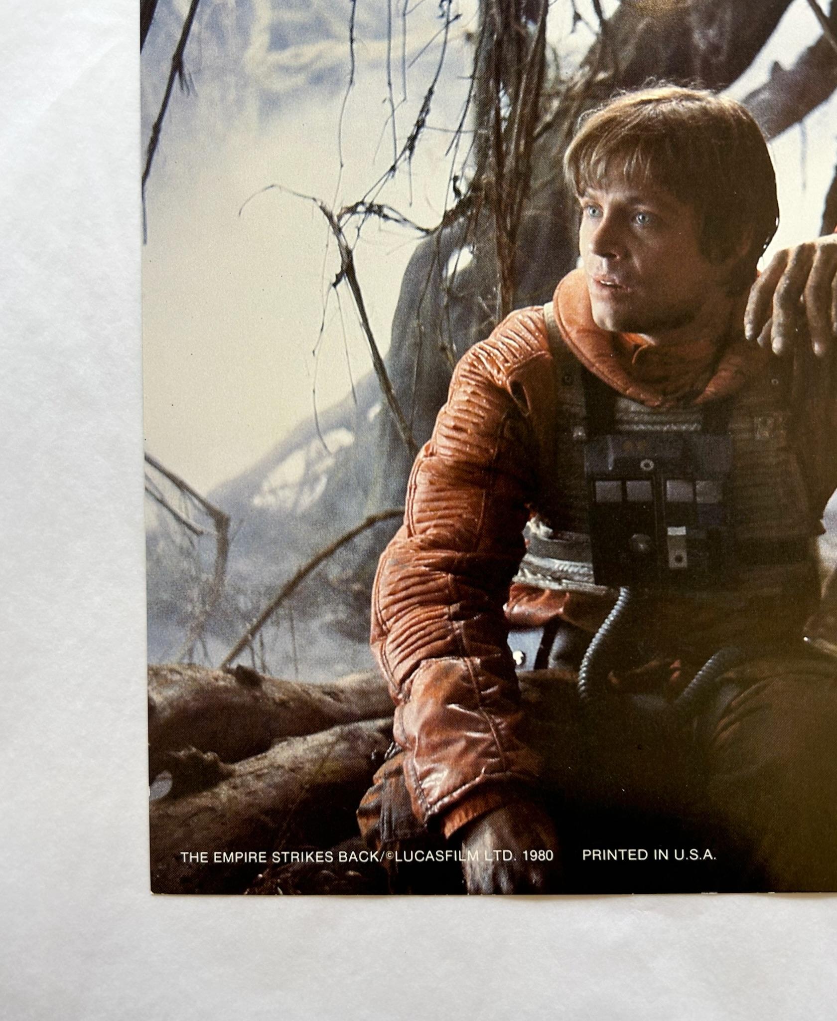 Star Wars The Empire Strikes Back 1980 Cinema Lobby Card Luke and R2D2 - Black Figurative Print by Unknown