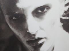 Staring Portrait, Signed Lithograph circa 1980s