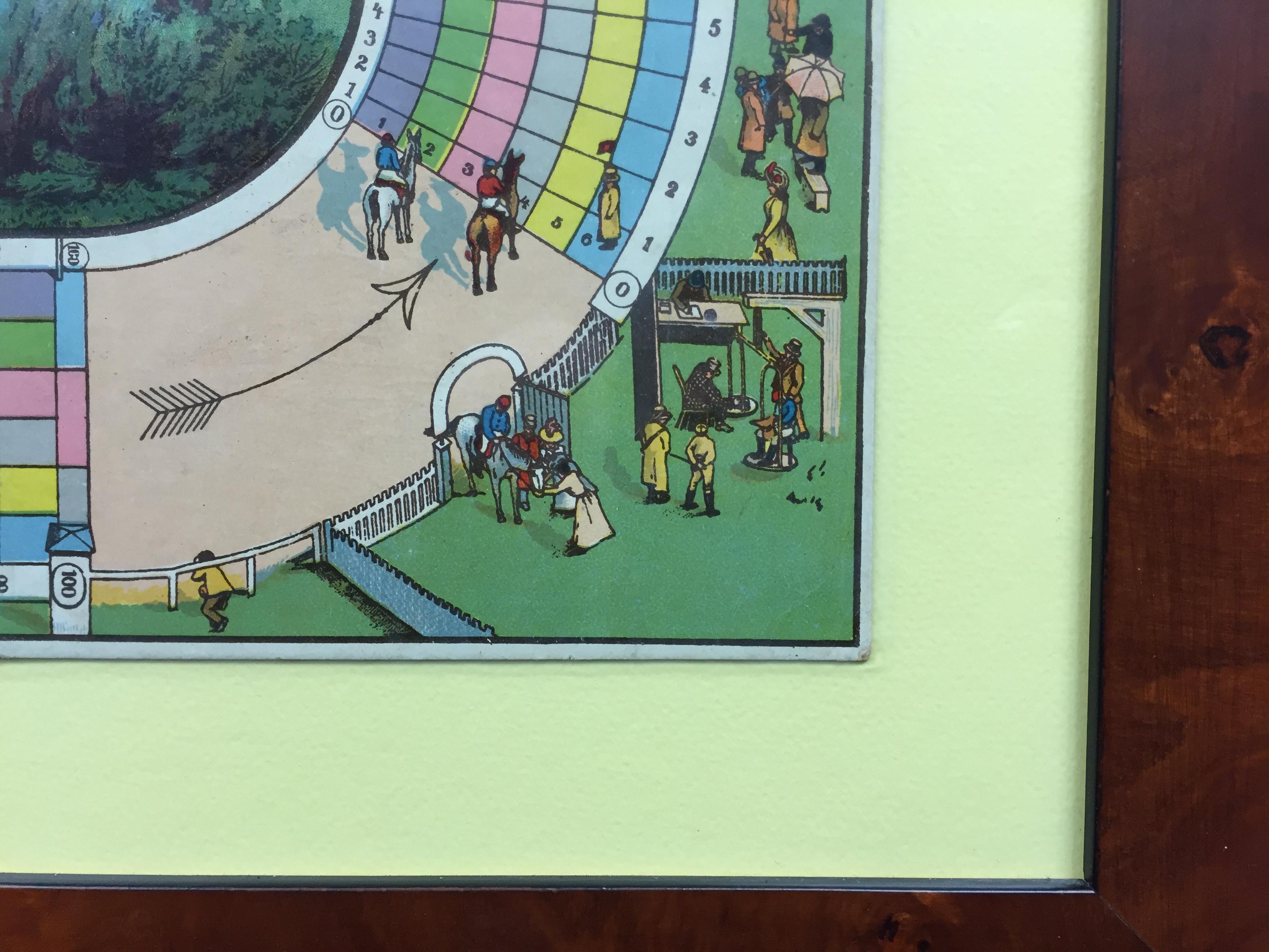 Frühe c1900s steeplechase gerahmt Spielbrett w / klassische Farbe Grafiken

Größe der Tafel: 8 1/2 