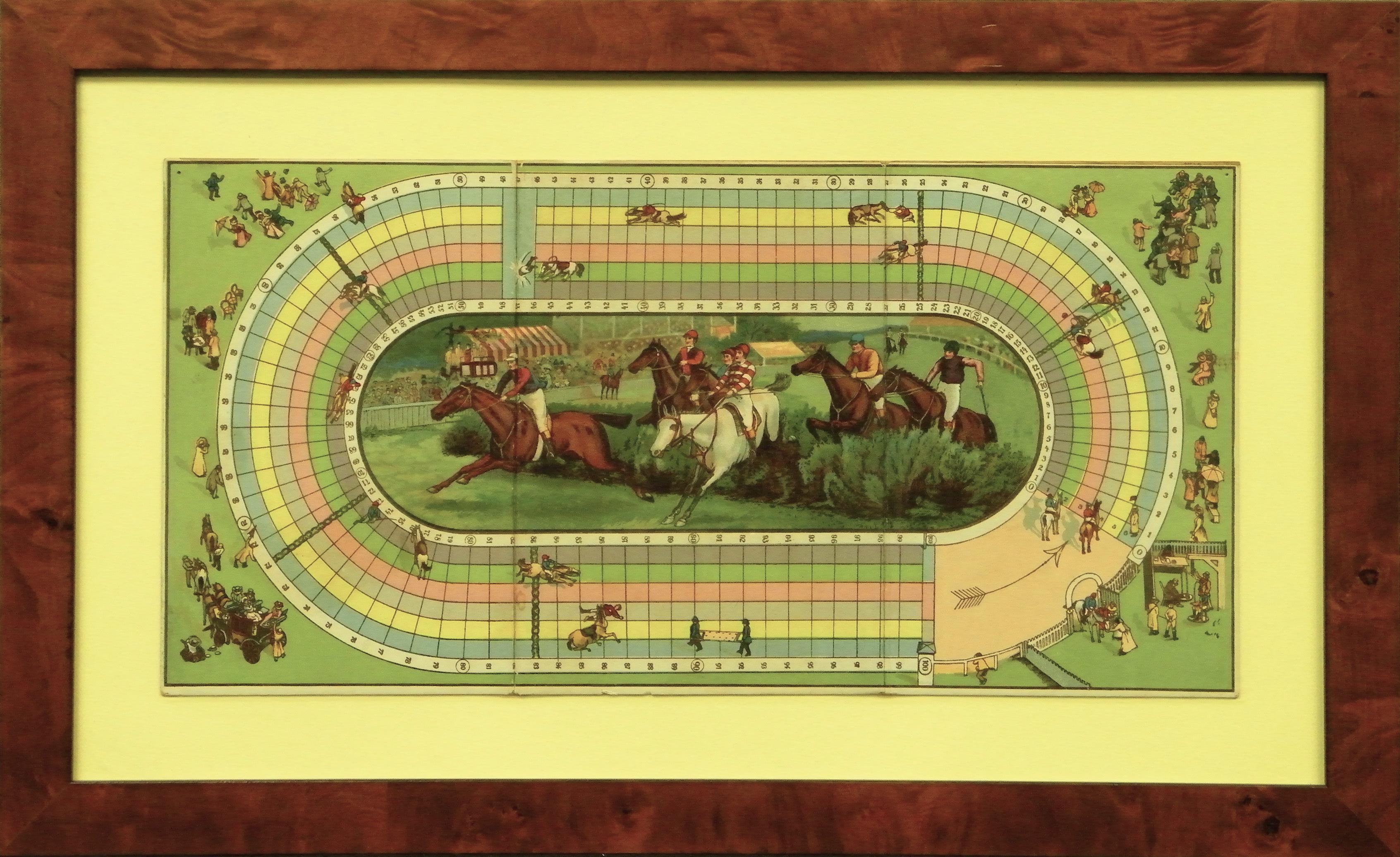 Steeplechase Game Board - Print by Unknown