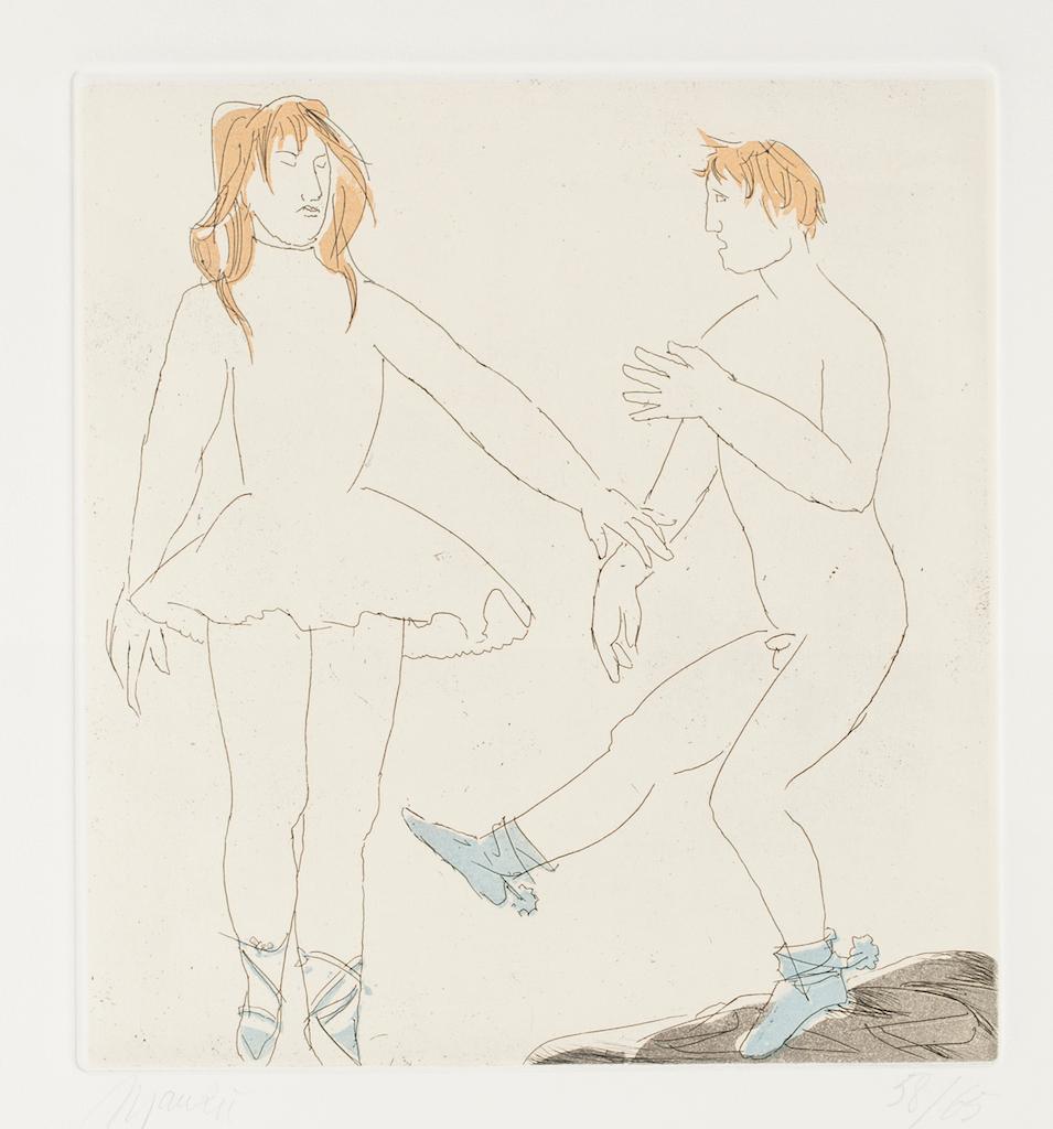 Unknown Figurative Print – Step of Dance - Original-Radierung auf Papier von Giacomo Manz - 1970er Jahre