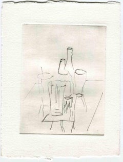 Still Life - Original Etching and Drypoint - Mid-20th Century