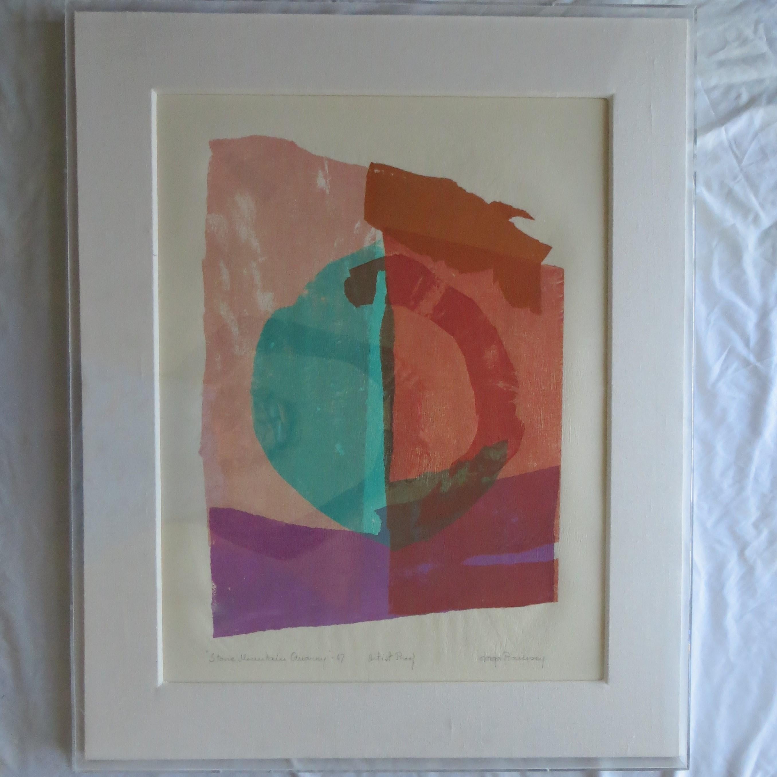 Stone Mountain Quarry 1967 Artist Proof by Daga Ramsey - Gray Abstract Print by Unknown