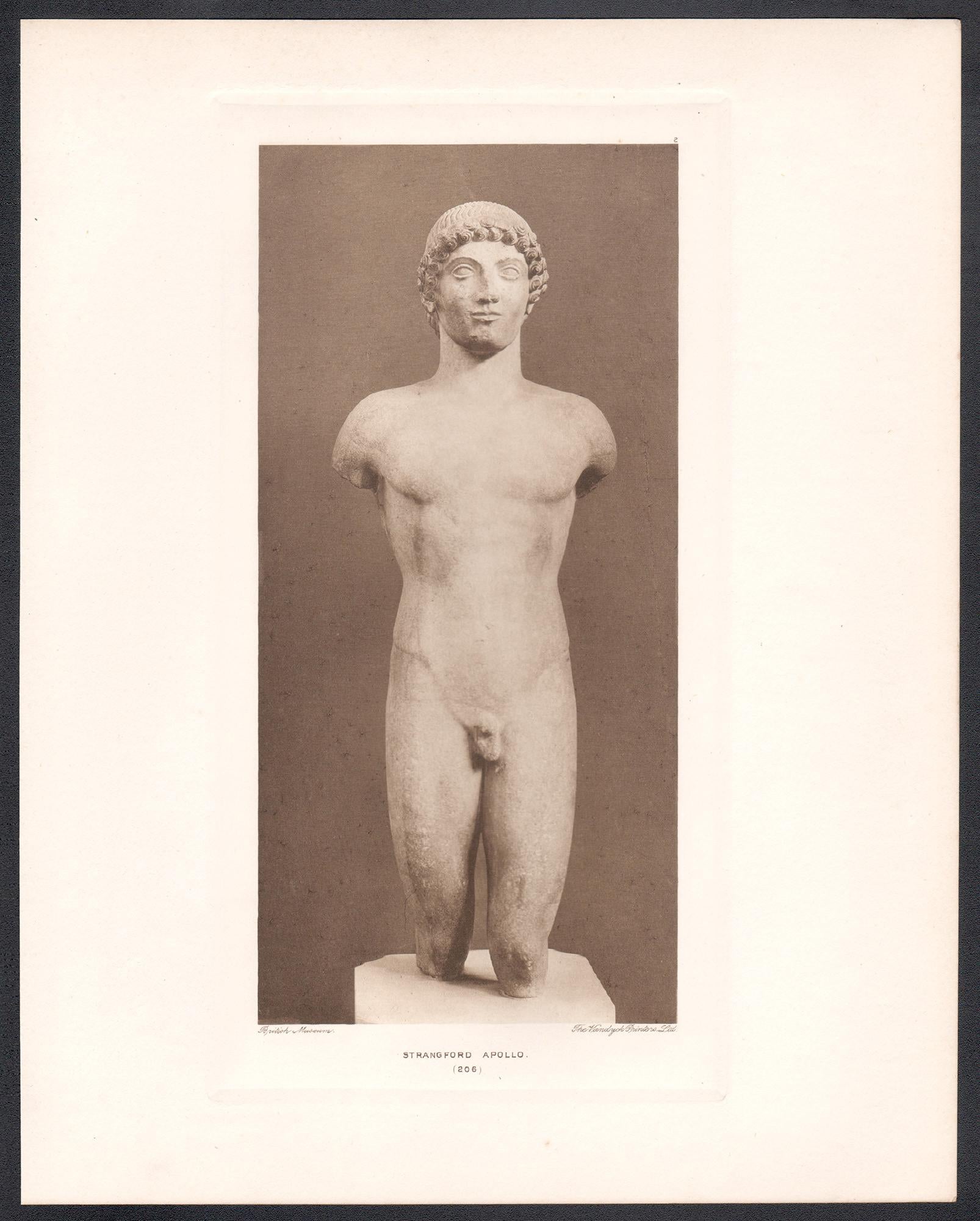 Apolo de Strangford, fotograbado de escultura clásica romana del Museo Británico - Print de Unknown