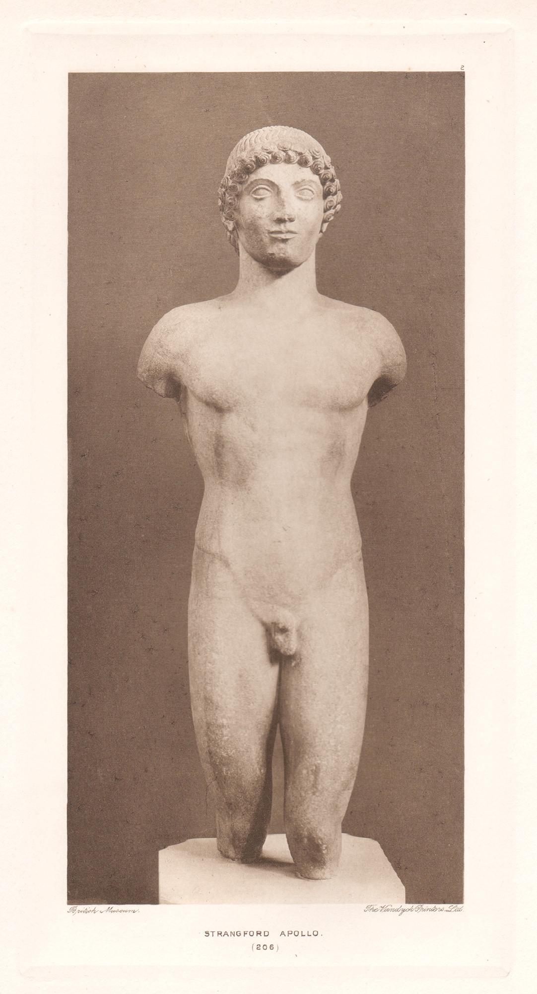 Portrait Print de Unknown - Apolo de Strangford, fotograbado de escultura clásica romana del Museo Británico