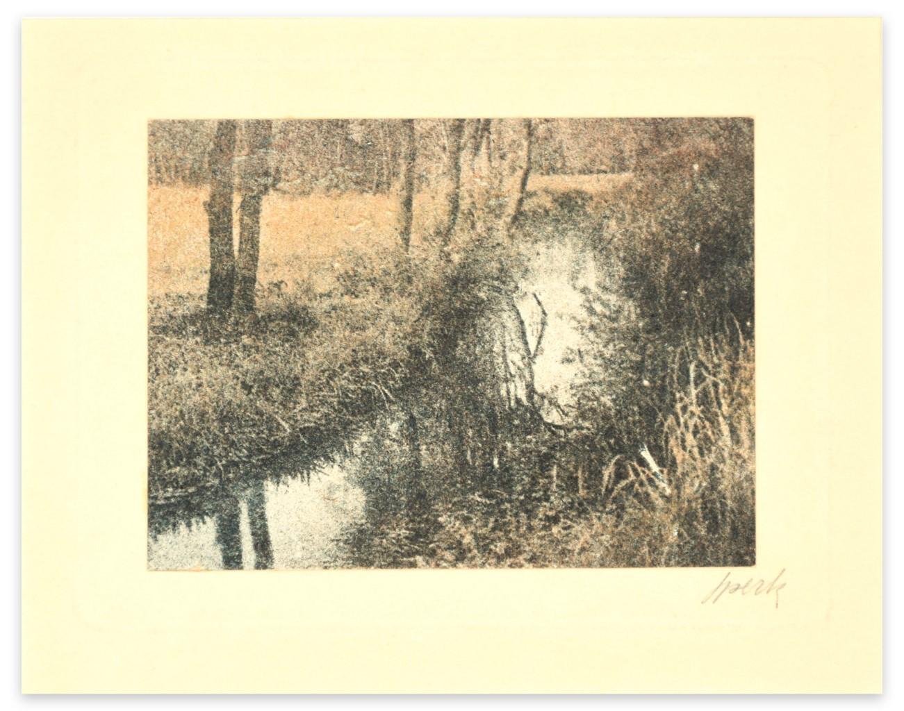 Unknown Landscape Print – Stream - Original-Radierung - 1930er Jahre