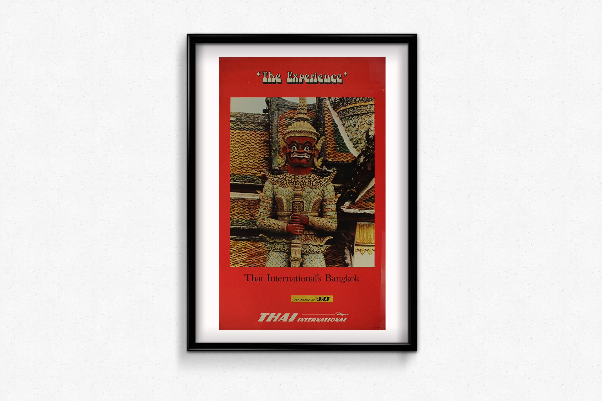 Striking 1950s travel poster for Thai International (now Thai Airways) For Sale 2
