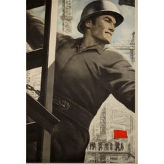 Vintage Striking Soviet propaganda poster from 1980 - USSR - CCCP