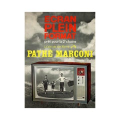 Striking vintage poster from the early 1970s for televisions by Pathé Marconi