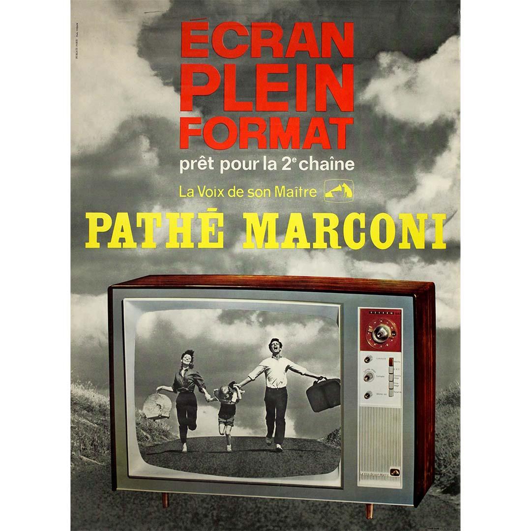 Print Unknown - Superbe affiche vintage du début des années 1970 pour les téléviseurs de Pathé Marconi