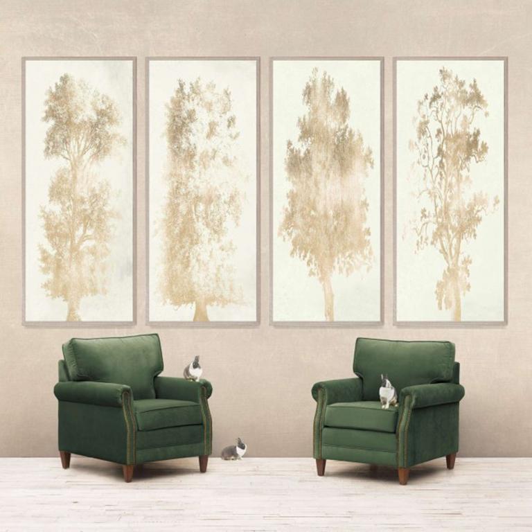Strutt Trees, No. 1, gold leaf, framed - Print by Unknown
