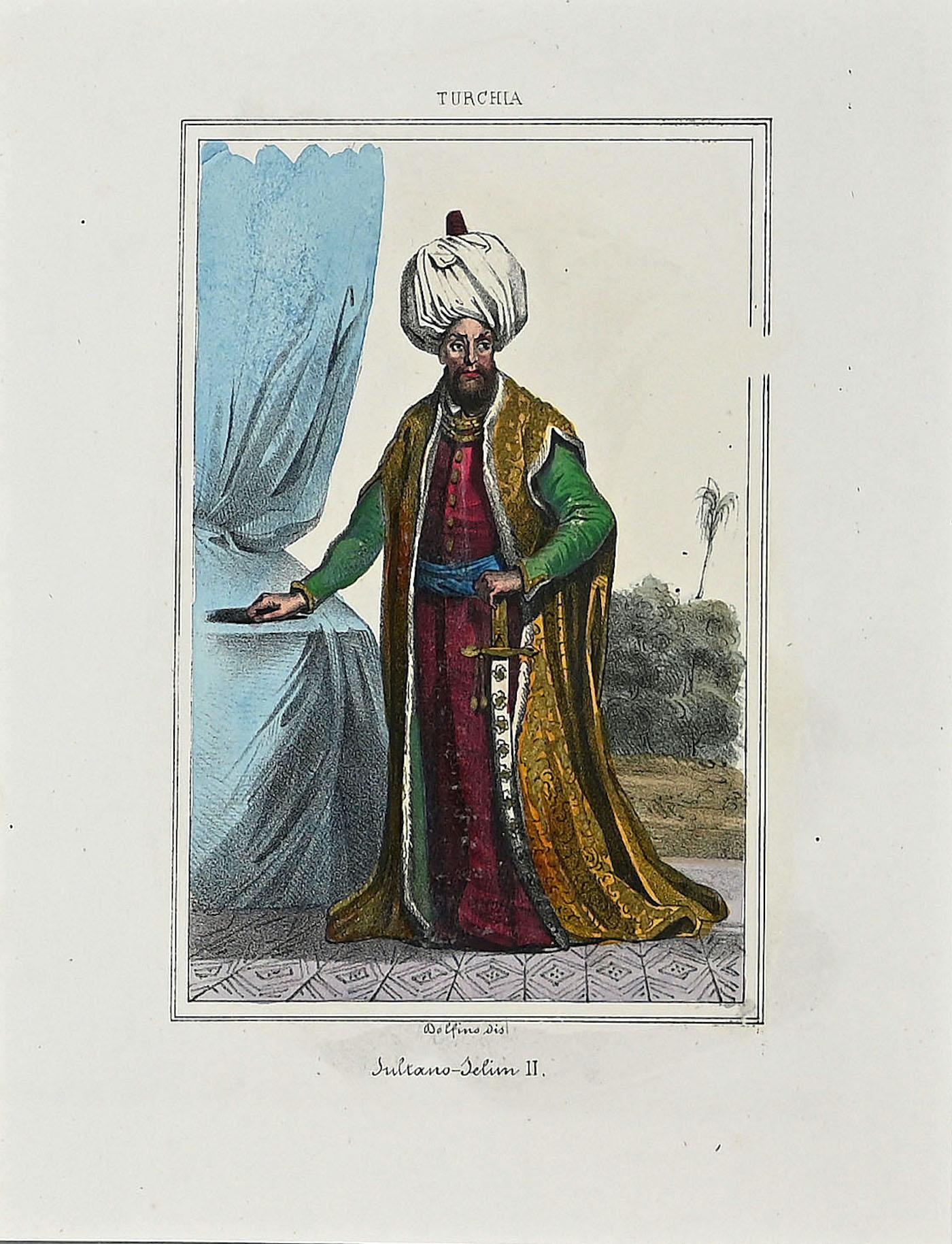 Unknown Figurative Print - Sultan Selim II - Original Lithograph - 1849s