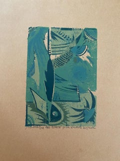 Summer Composition - Original Woodcut Print - 1963