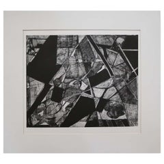 Vintage "Summer Series 2/6" Black and White Abstract Lithograph Signed L. Siekman
