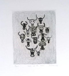 Sunset of the Cows - Original Etching on Paper signed Kokotovic - 1973