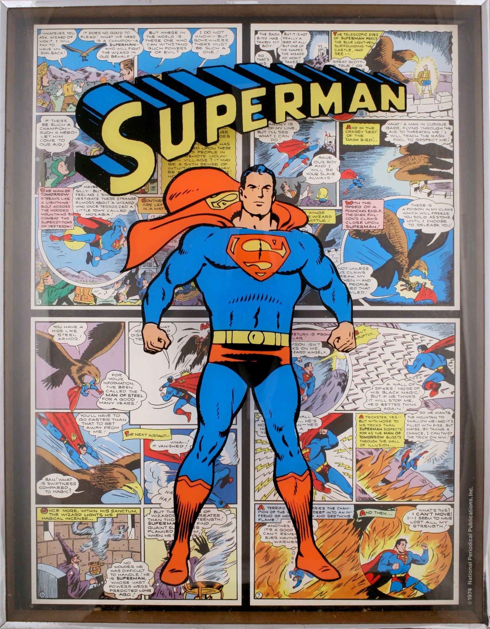 Unknown Figurative Print - Superman 1974 Shadow-Box