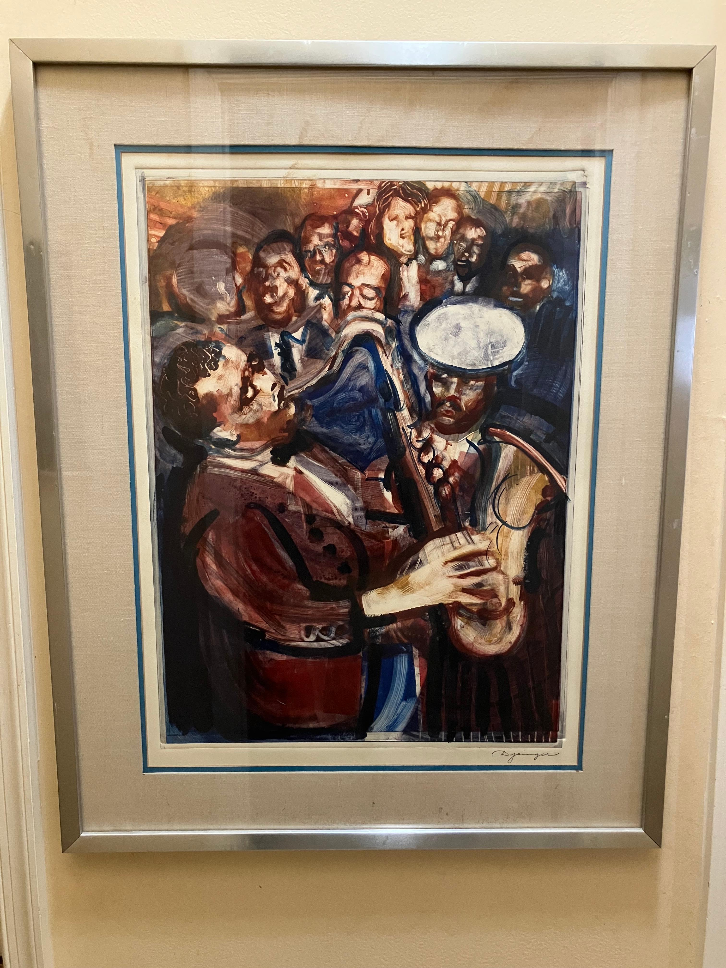 Susan Dysinger Monoprint New Orleans Jazz - Print di Unknown