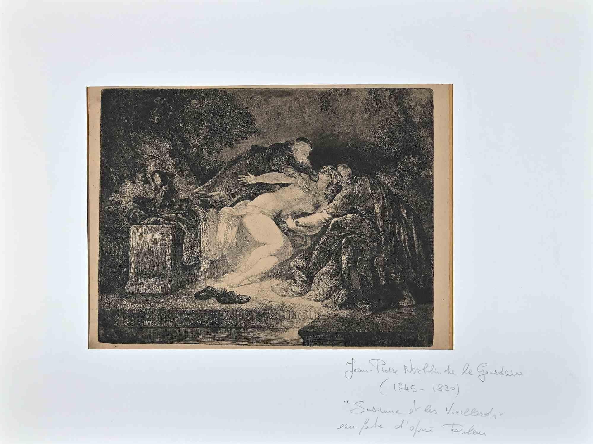 Suzanne - Original Etching  by J.-P. Norblin de La Gourdaine  - 19th Century - Print by Unknown
