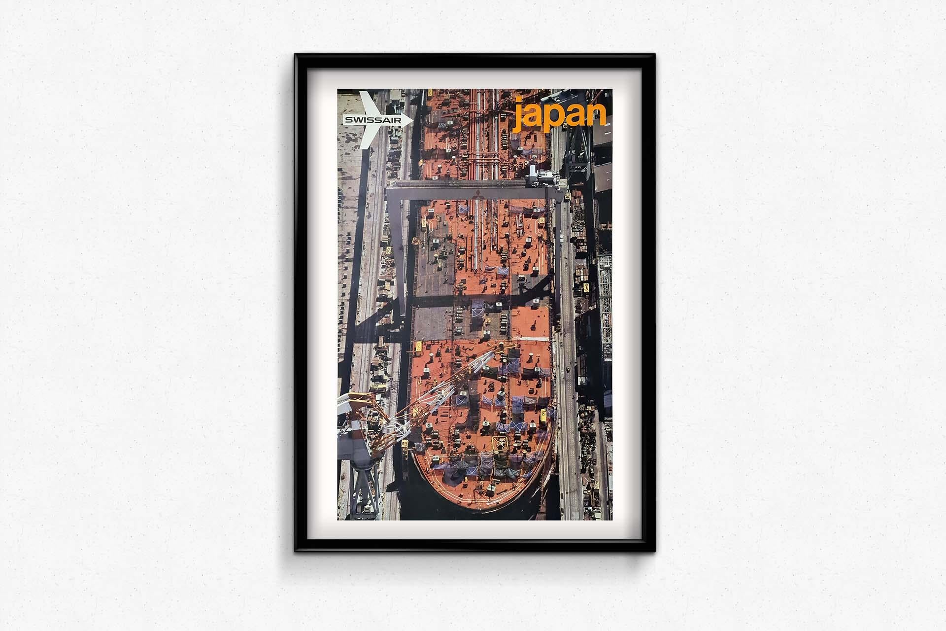 Swissair - Japan Original-Reiseplakat aus den 1960er Jahren im Angebot 2
