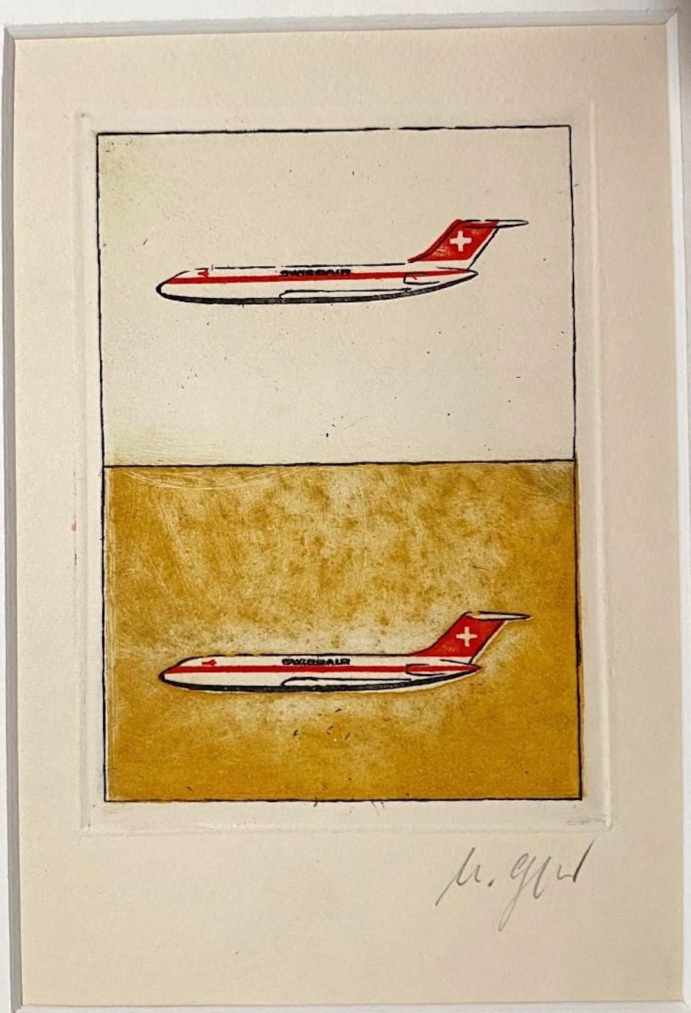 Figurative Print Unknown - Swissair - Eau-forte originale  - 1970s