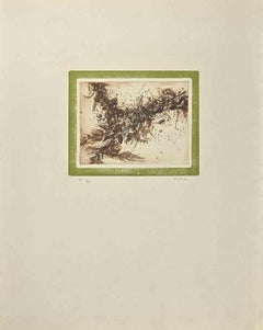 Tachist Abstract - Etching on Ivory-Colored paper - 1950s