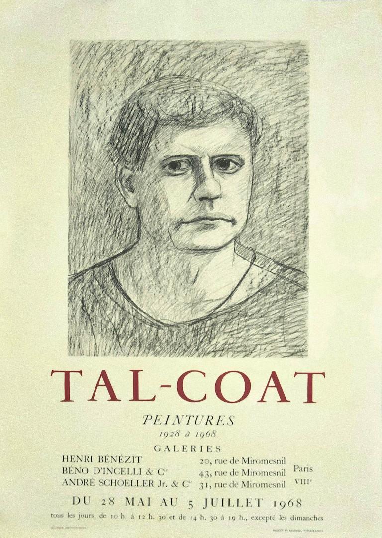 Affiche d'exposition de manteaux Tal Coat - Impression offset vintage - 1968